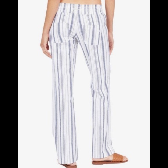Roxy Oceanside Stripe Flared Linen Pants M NWT - Picture 14 of 16